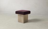 The Mulberry Ottoman - Performance Velvet Merlot