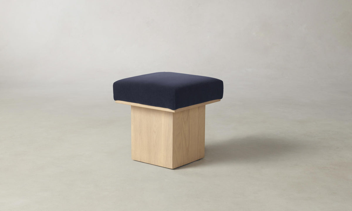 The Mulberry Ottoman - Performance Velvet Midnight
