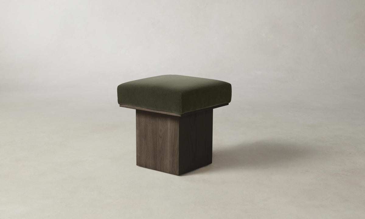 The Mulberry Ottoman - Performance Velvet Olive
