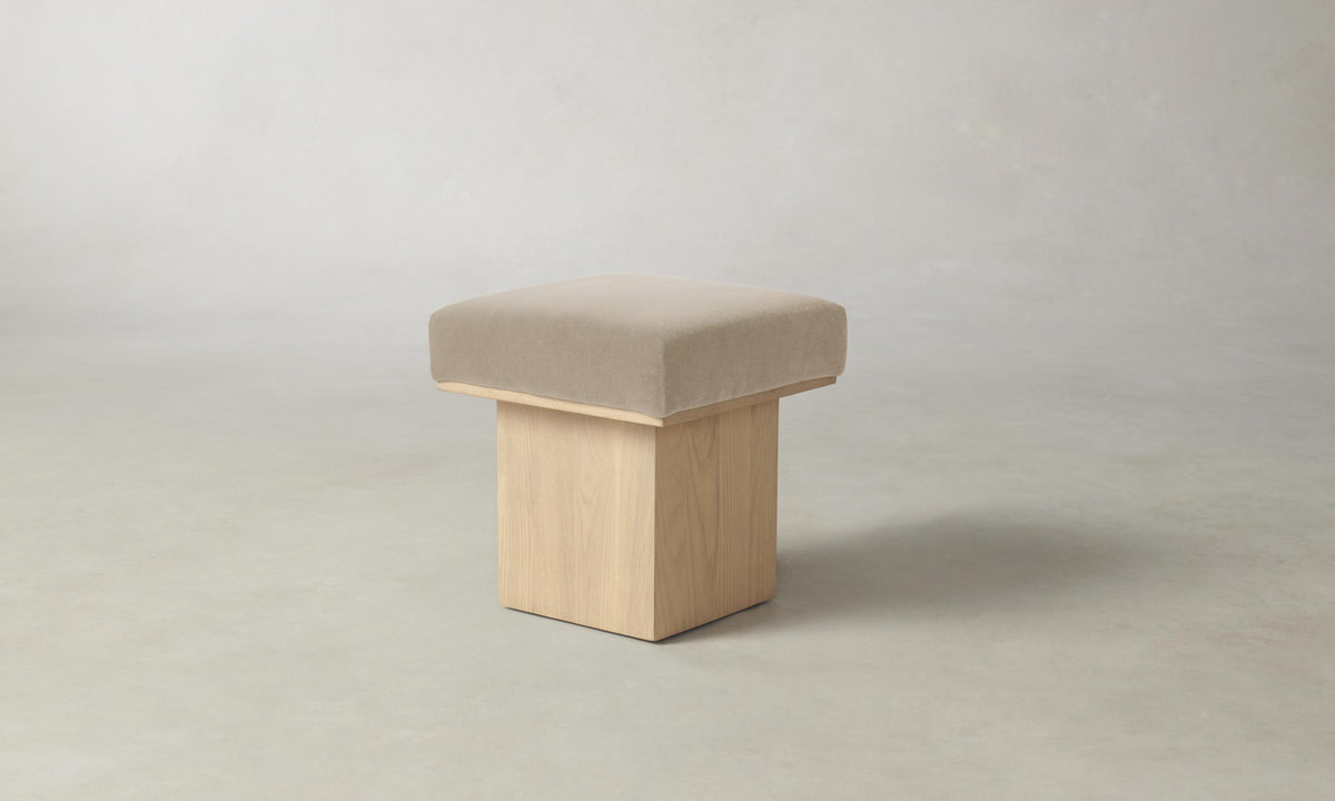 The Mulberry Ottoman - Performance Velvet Taupe