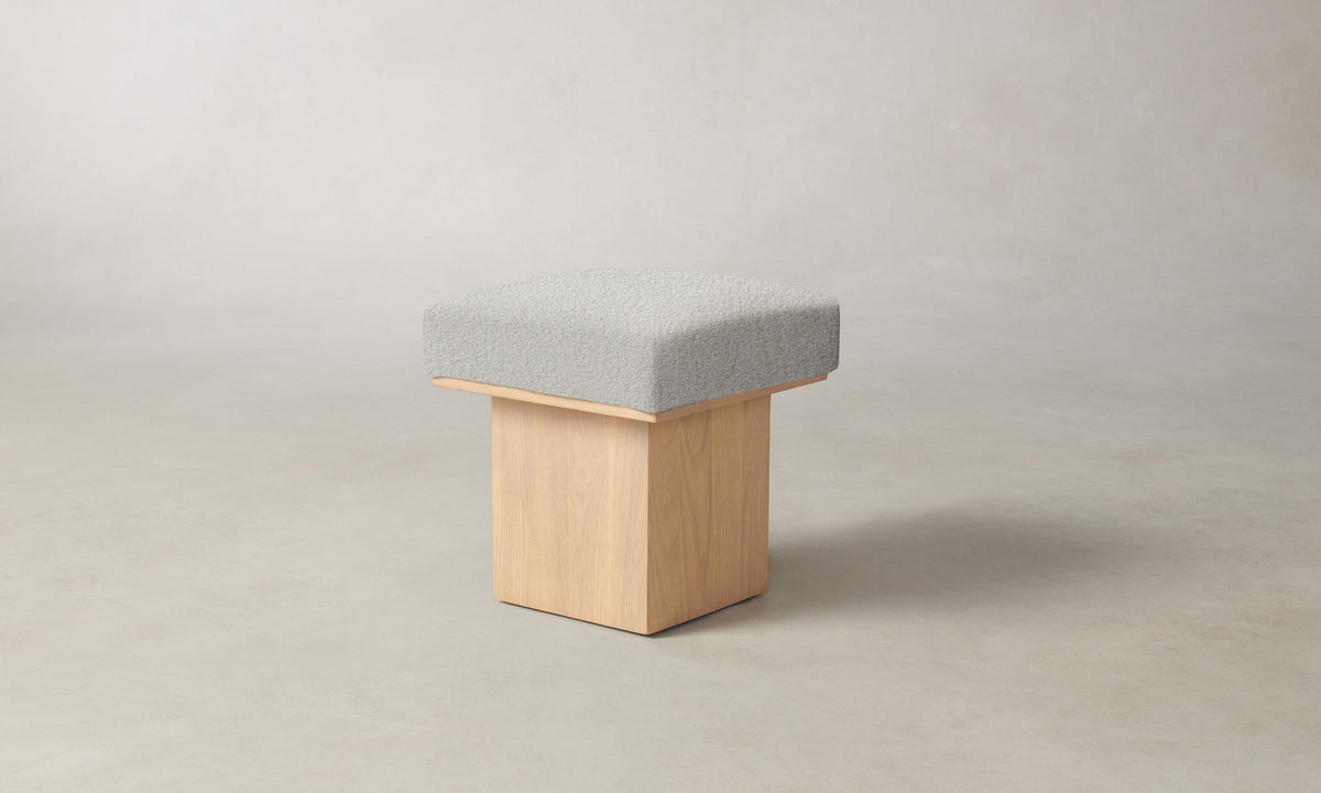 The Mulberry Ottoman - Woolen Bouclé Cliff