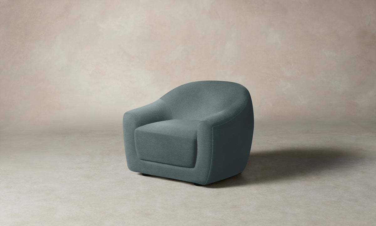 The Oliver Chair - Mohair Slate Blue