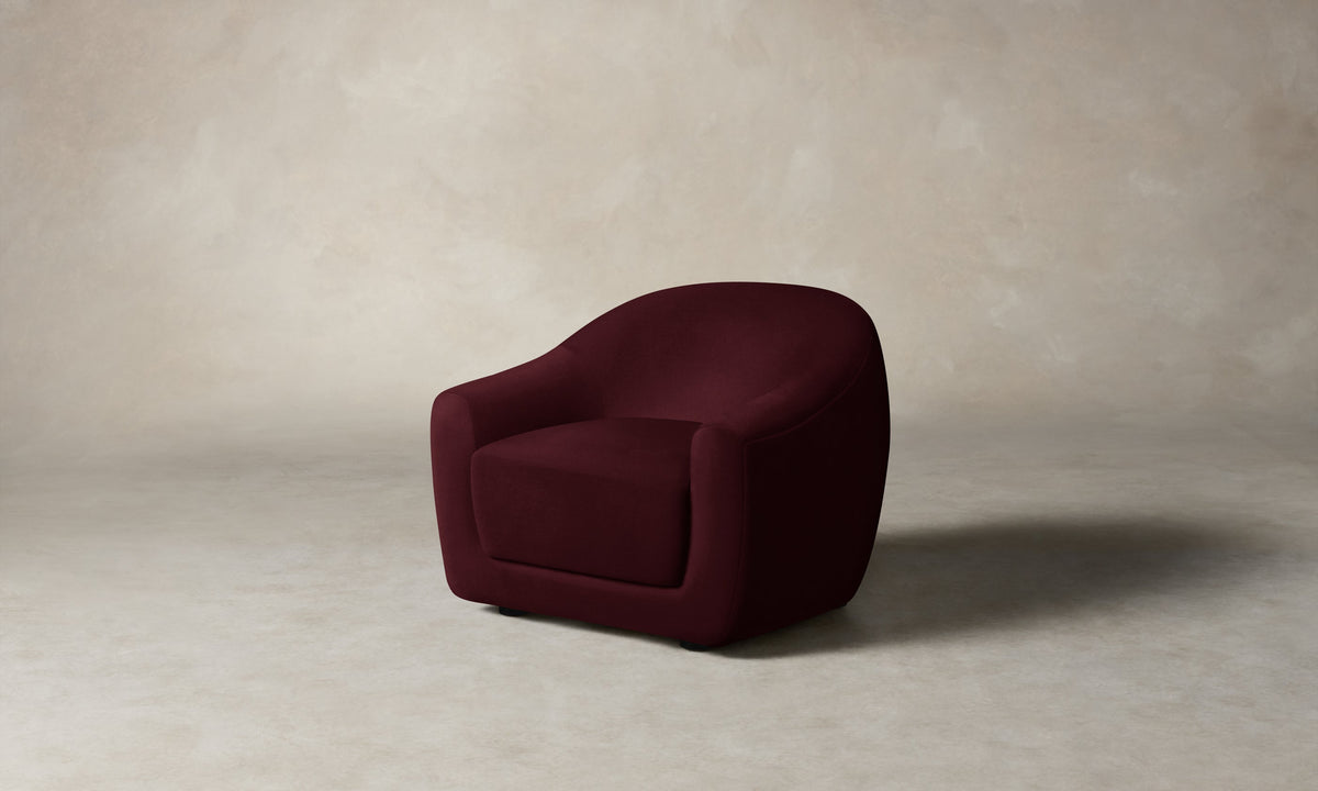 The Oliver Chair - Performance Velvet Merlot