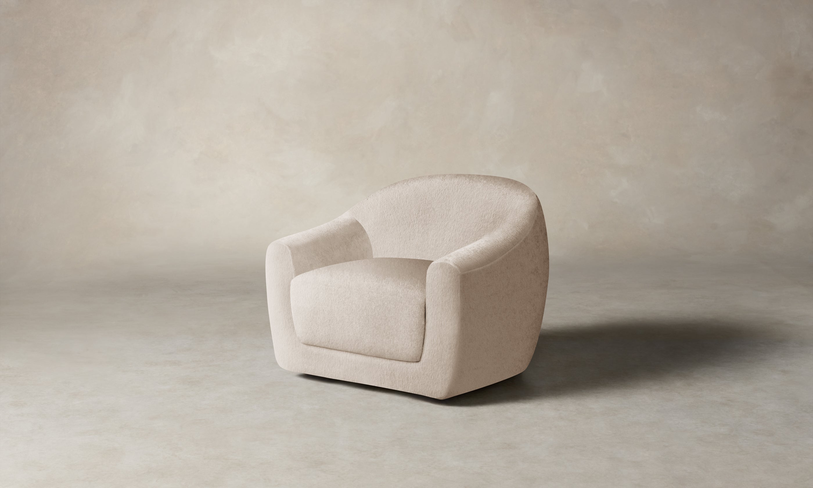 The Oliver Swivel Chair - Deep Pile Mohair Limestone – Maiden Home