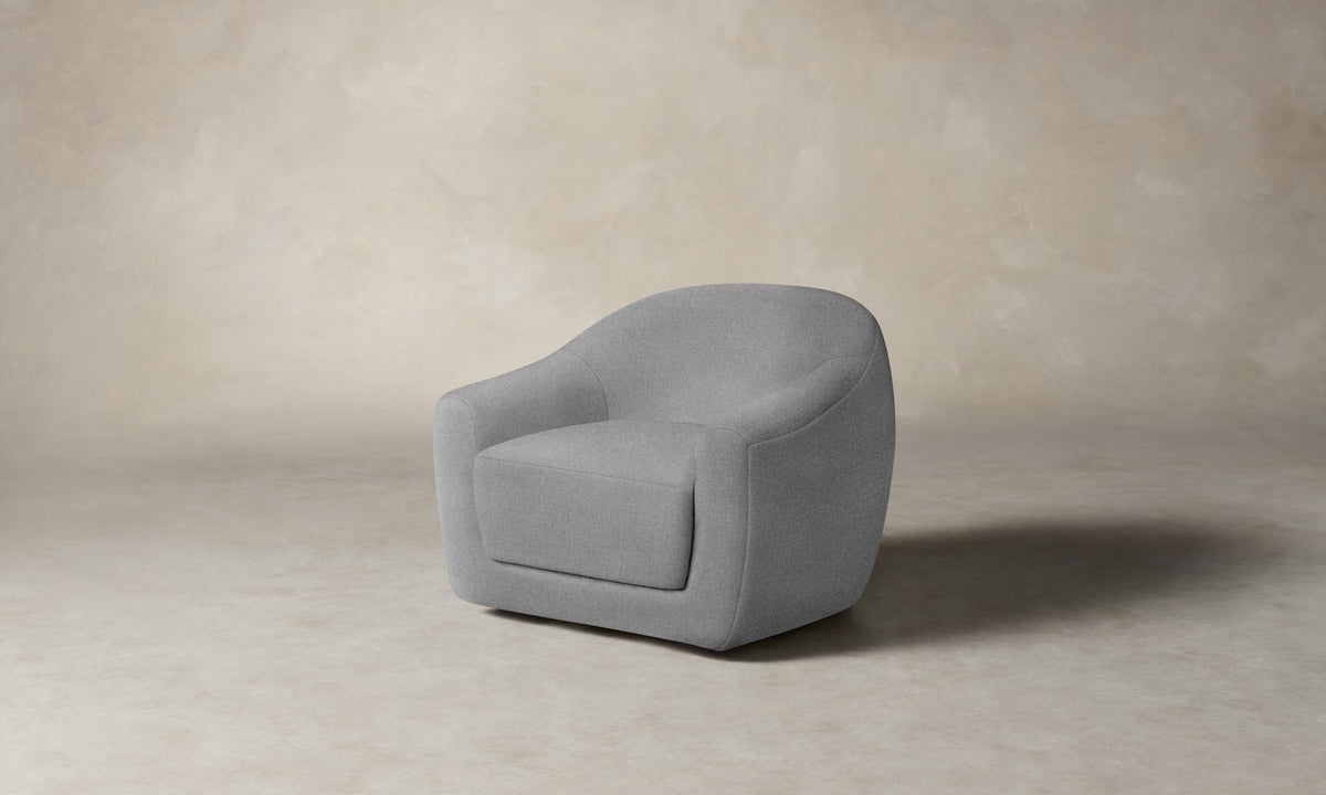 The Oliver Swivel Chair - Italian Brushed Wool Moon