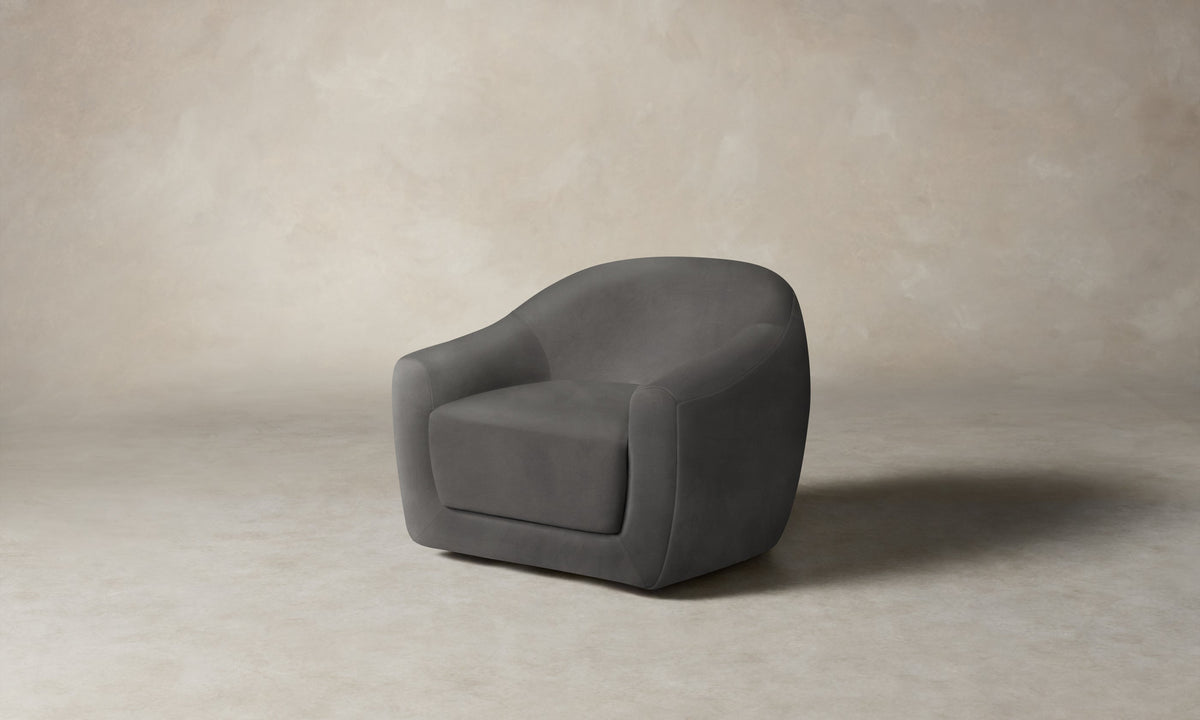 The Oliver Swivel Chair - Nubuck Leather Asphalt