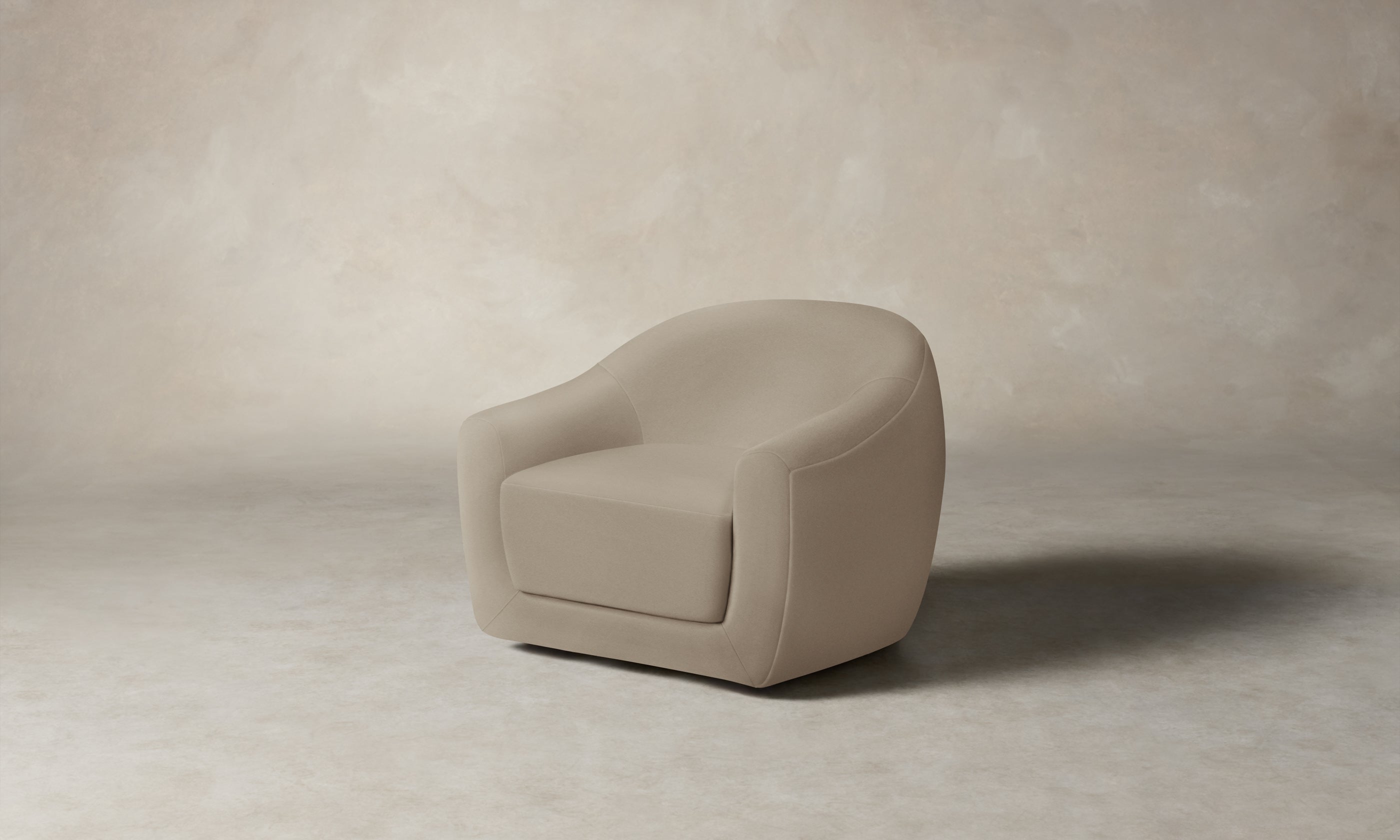 The Oliver Swivel Chair - Pebbled Leather Stone – Maiden Home