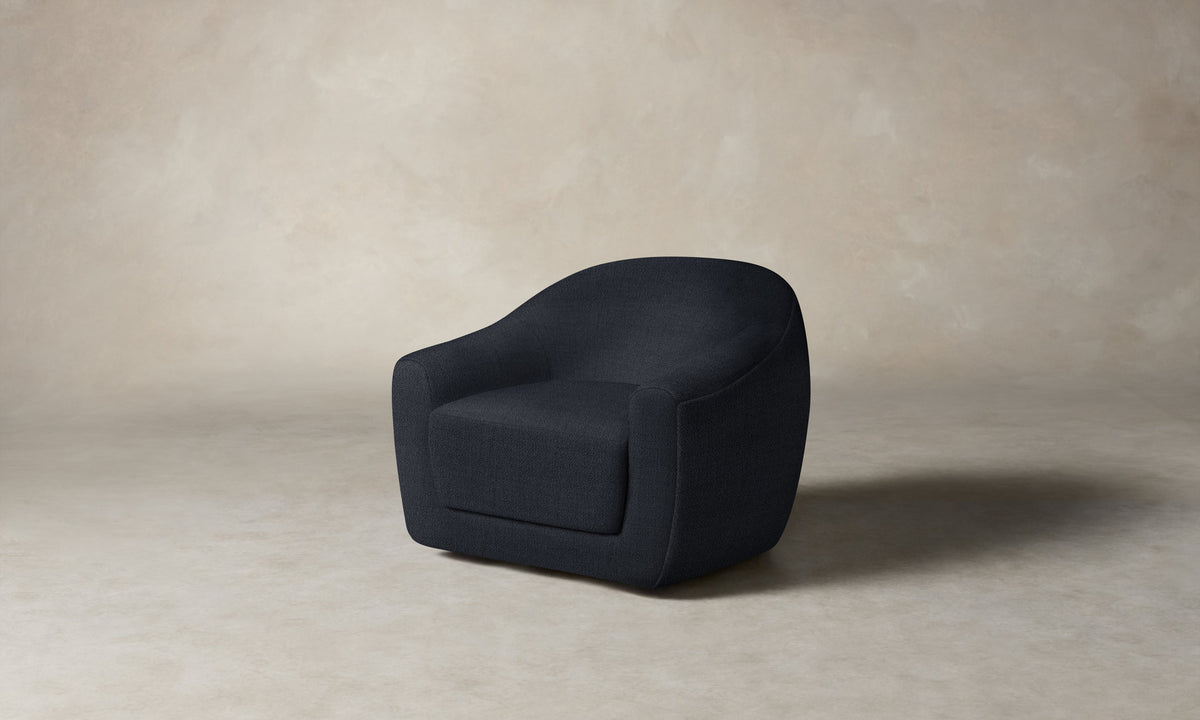 The Oliver Swivel Chair - Performance Textural Weave Marina