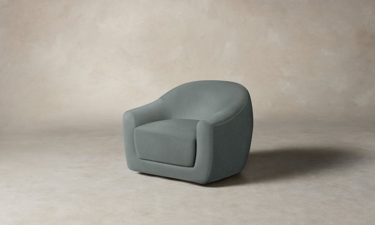 The Oliver Swivel Chair - Performance Velvet Seafoam