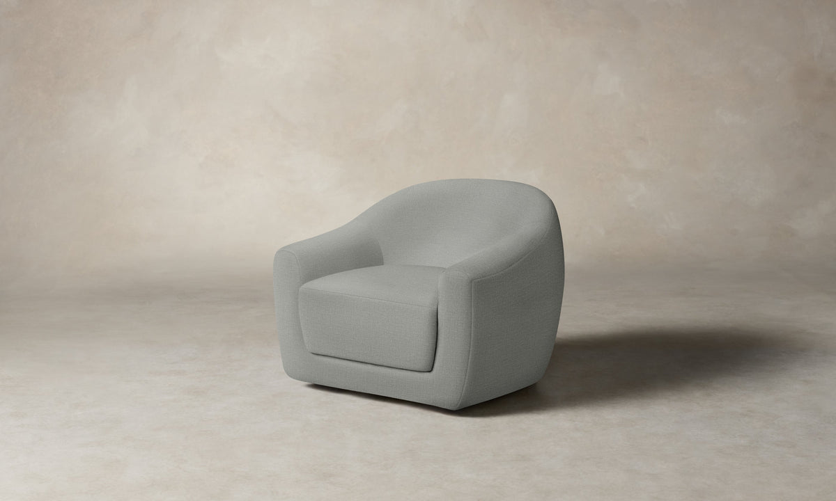 The Oliver Swivel Chair - Performance Woven Chenille Rain