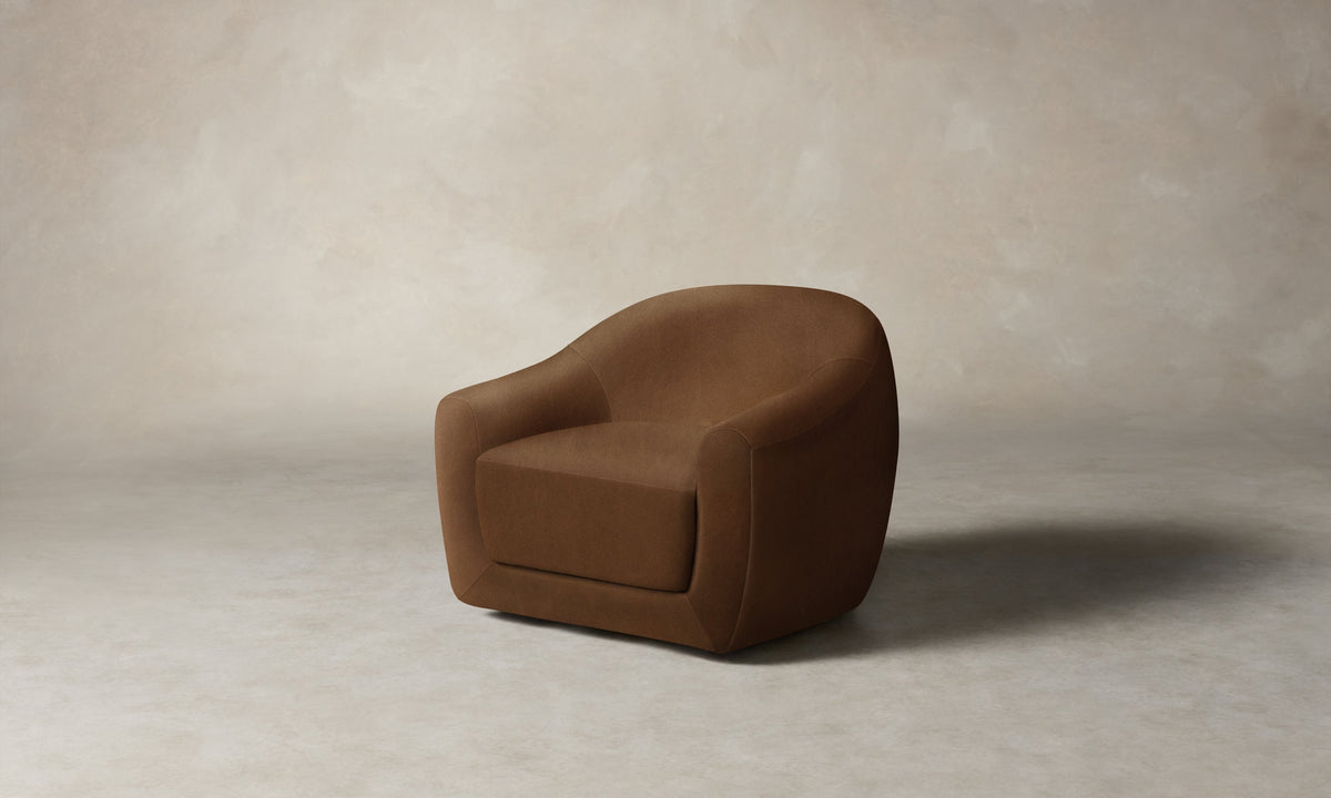 The Oliver Swivel Chair - Tuscan Leather Cognac