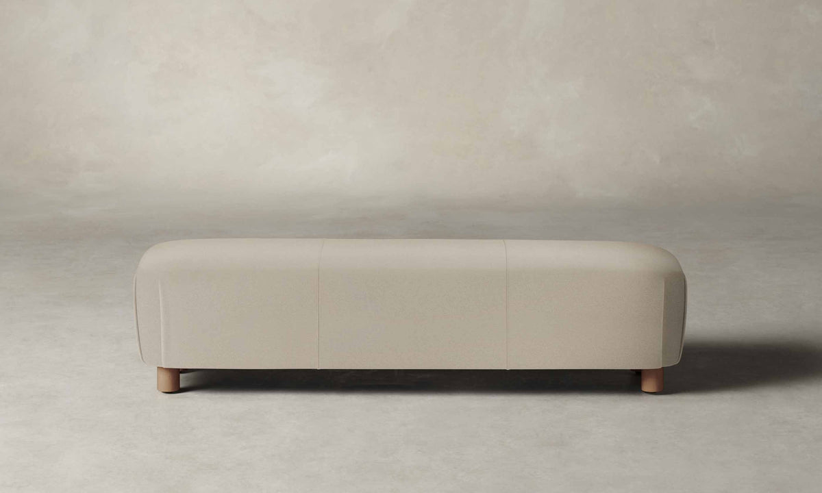 The Perry Bench - Pebbled Leather Stone