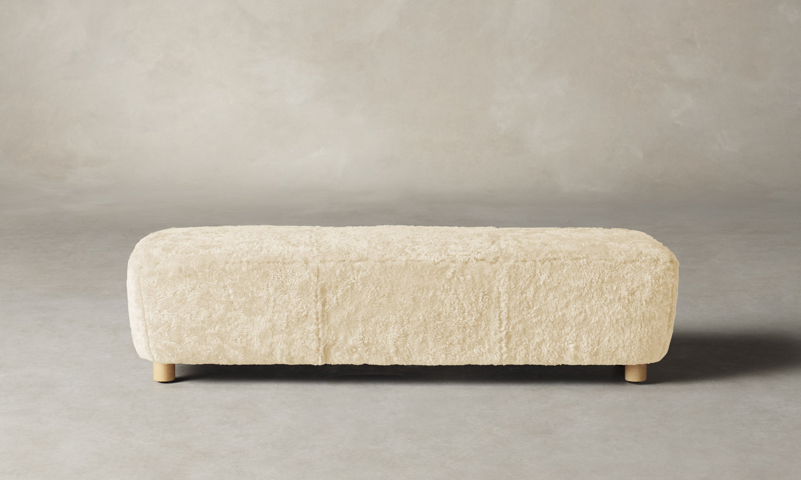 The Perry Bench - Shearling Ivory – Maiden Home