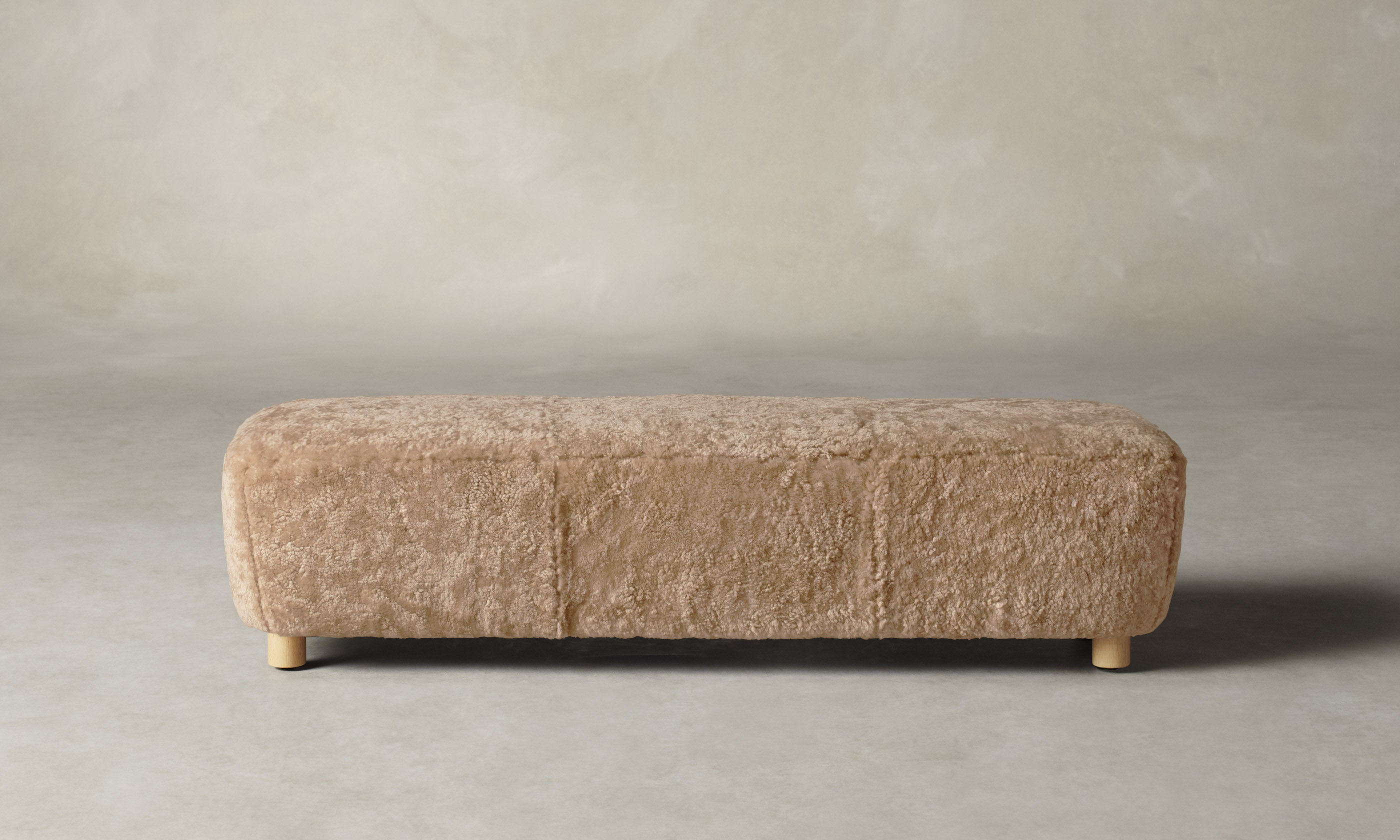 The Perry Bench - Shearling Toffee – Maiden Home