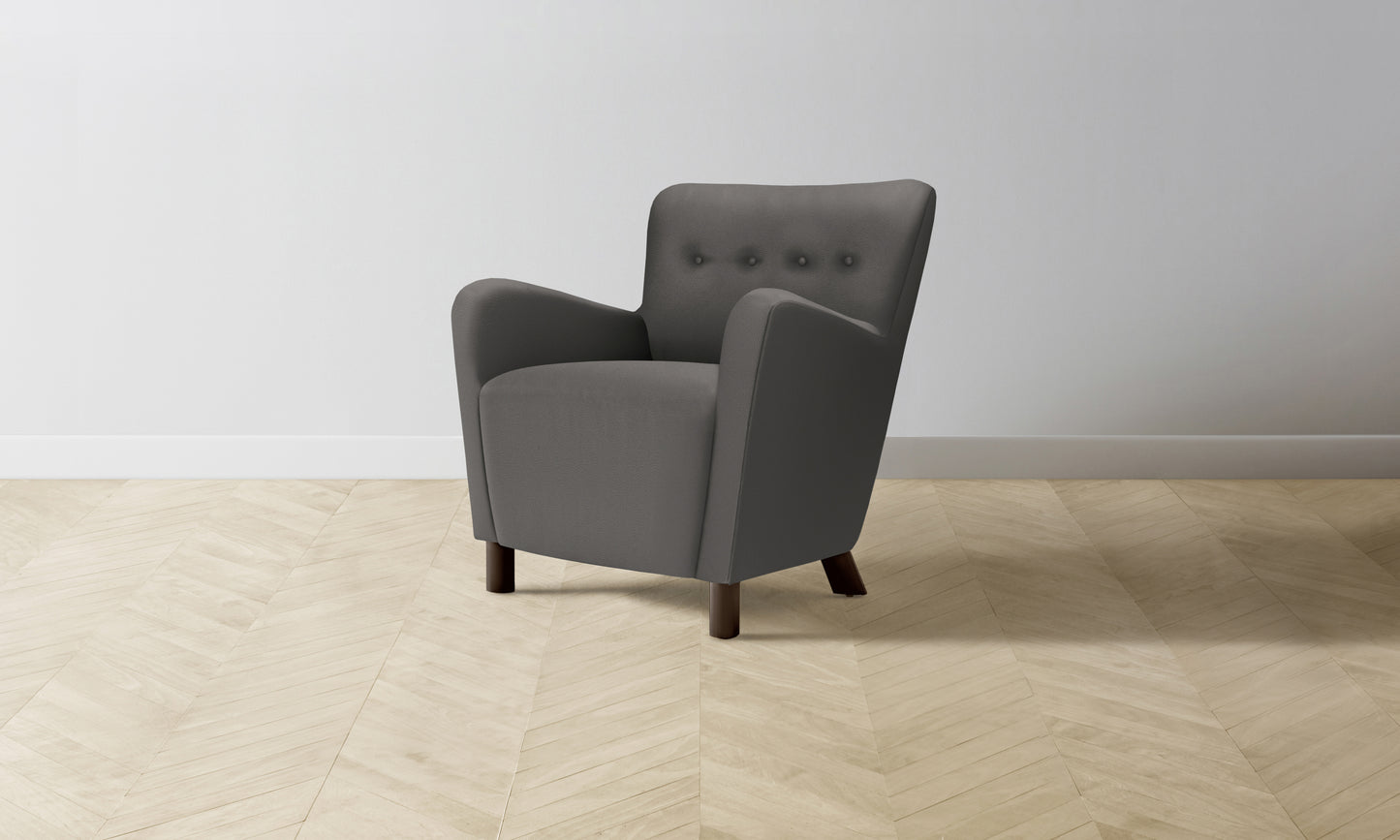 The Perry Chair - Pebbled Leather Ash