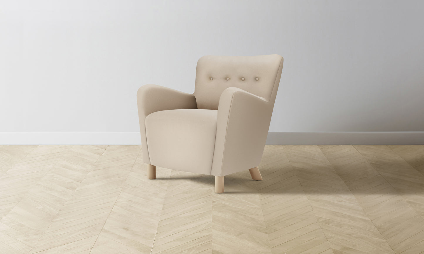 The Perry Chair - Pebbled Leather Stone