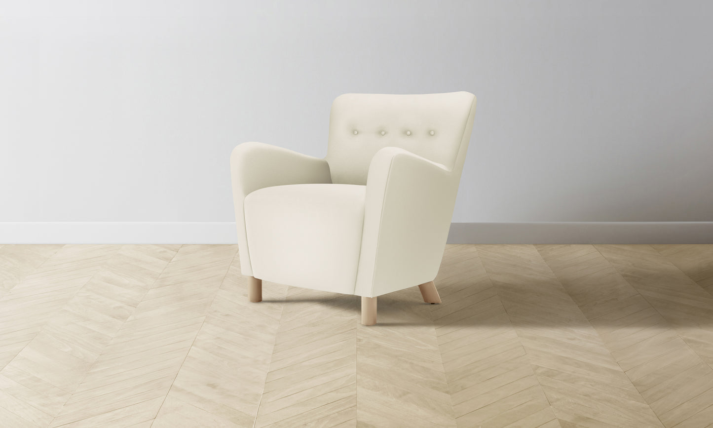 The Perry Chair - Pebbled Leather Swan