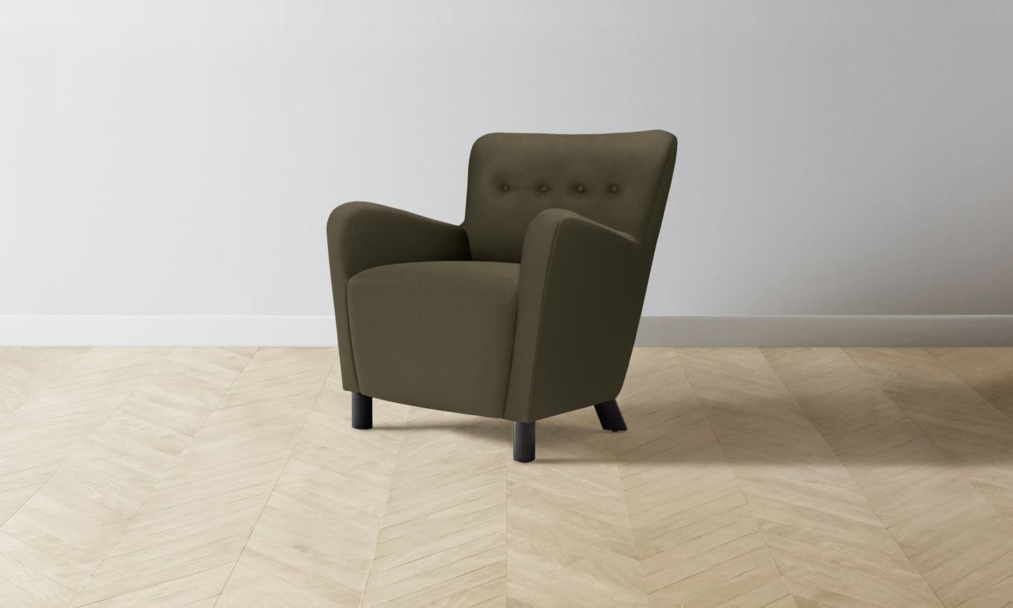 The Perry Chair - Pebbled Leather Truffle