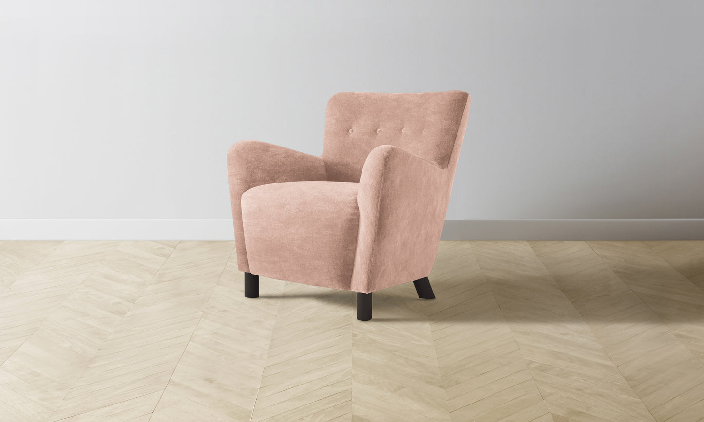 The Perry Chair - Performance Velvet Dusty Rose