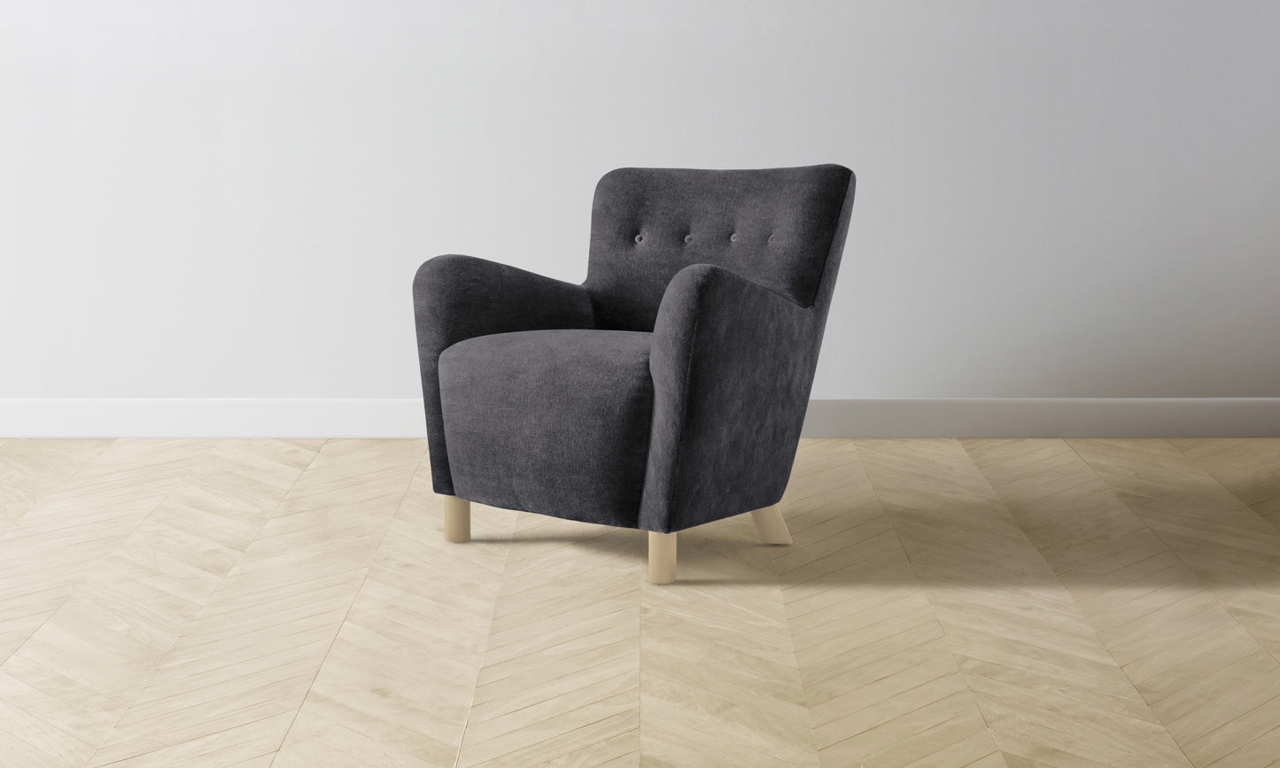 The Perry Chair - Performance Velvet Flannel