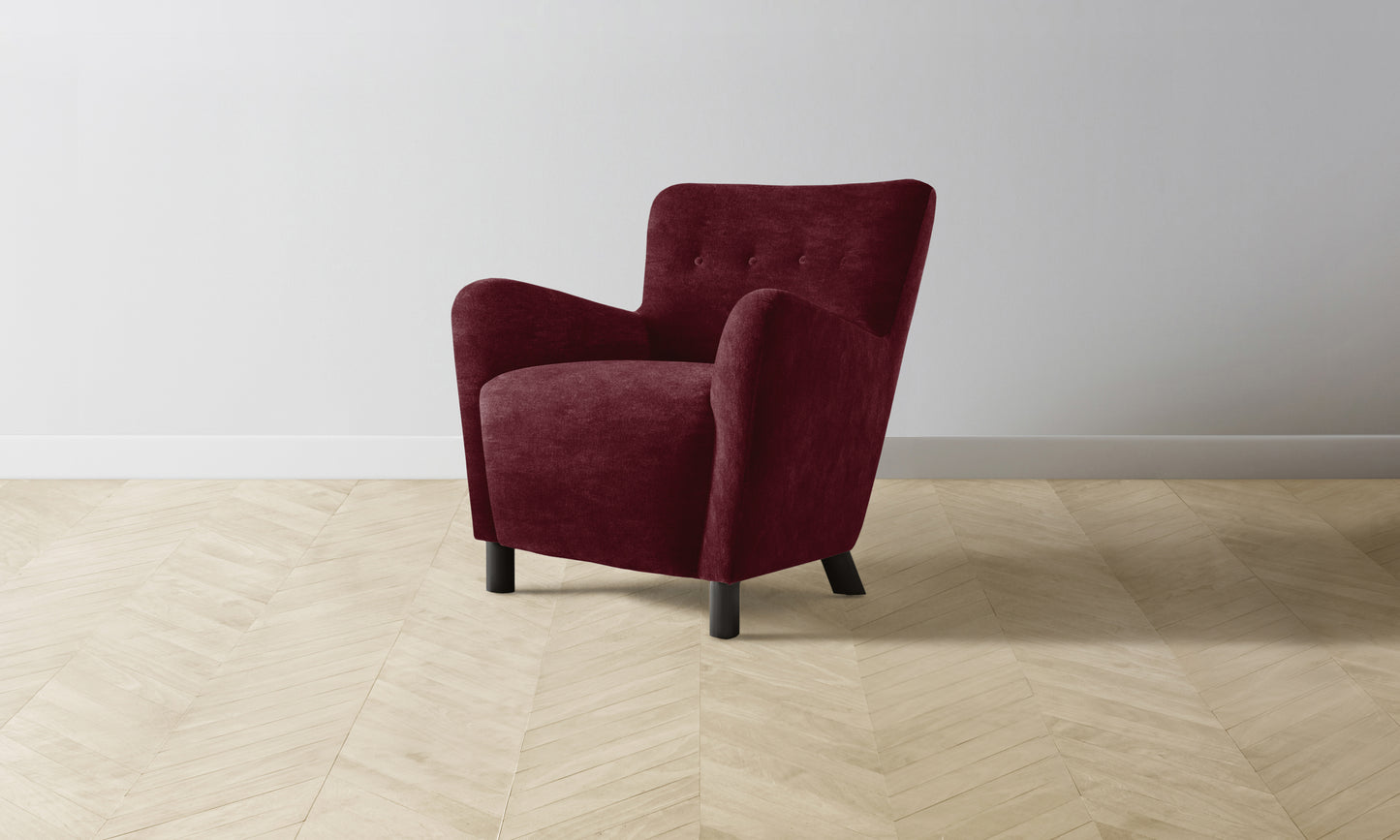 The Perry Chair - Performance Velvet Merlot