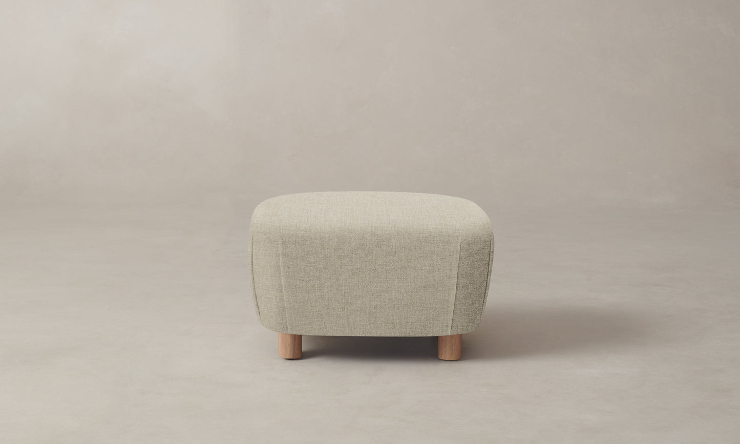 The Perry Ottoman - Belgian Linen Alder