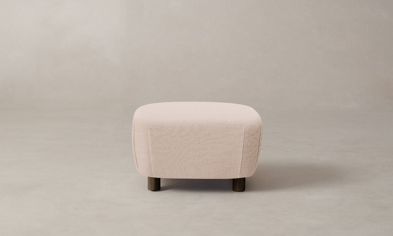 The Perry Ottoman - Heritage Belgian Linen Petal