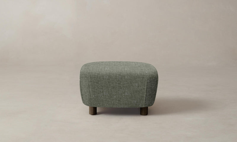 The Perry Ottoman - Heritage Belgian Linen Thyme