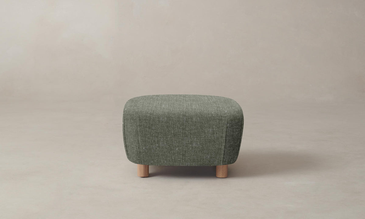 The Perry Ottoman - Heritage Belgian Linen Thyme