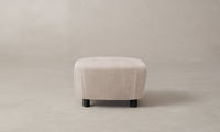 The Perry Ottoman - Deep Pile Mohair Limestone