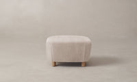 The Perry Ottoman - Deep Pile Mohair Limestone