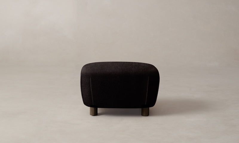 The Perry Ottoman - Deep Pile Mohair Noir