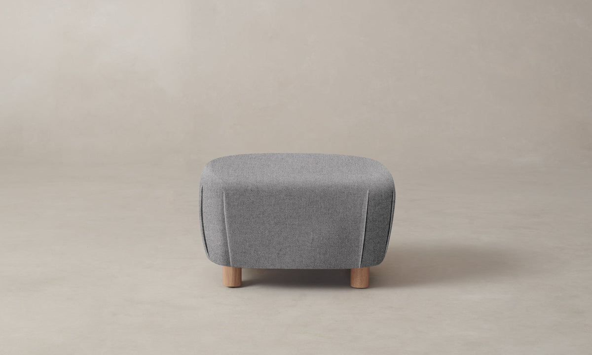 The Perry Ottoman - Italian Brushed Wool Moon