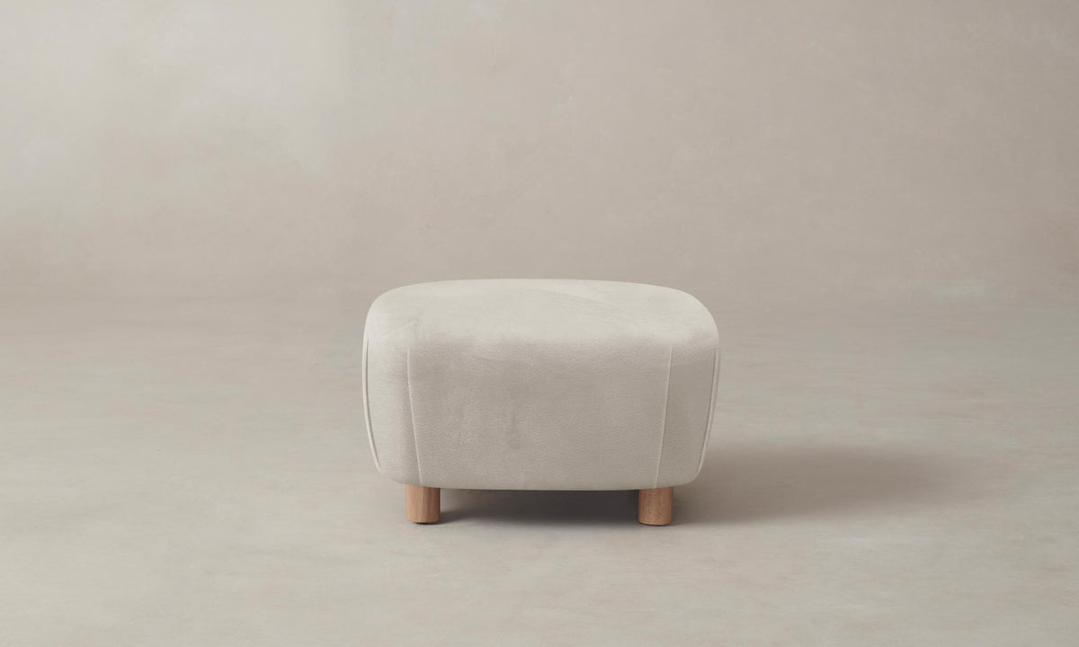 The Perry Ottoman - Nubuck Leather Sail