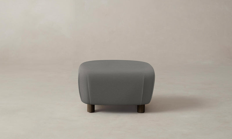 The Perry Ottoman - Pebbled Leather Ash