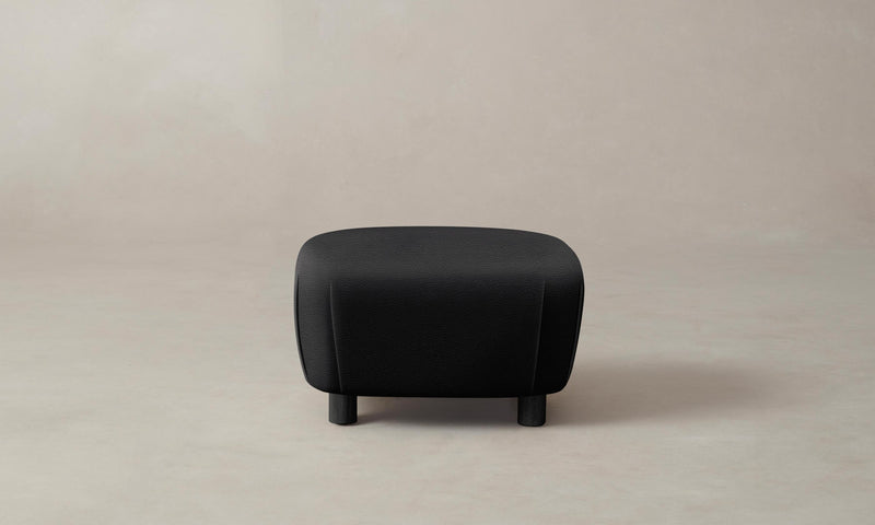The Perry Ottoman - Pebbled Leather Ink