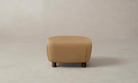 The Perry Ottoman - Pebbled Leather Latte