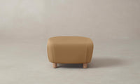 The Perry Ottoman - Pebbled Leather Latte