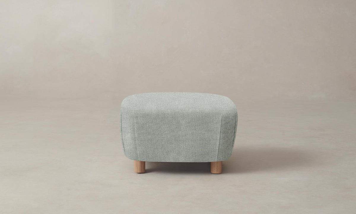 The Perry Ottoman - Performance Mélange Weave Seaglass