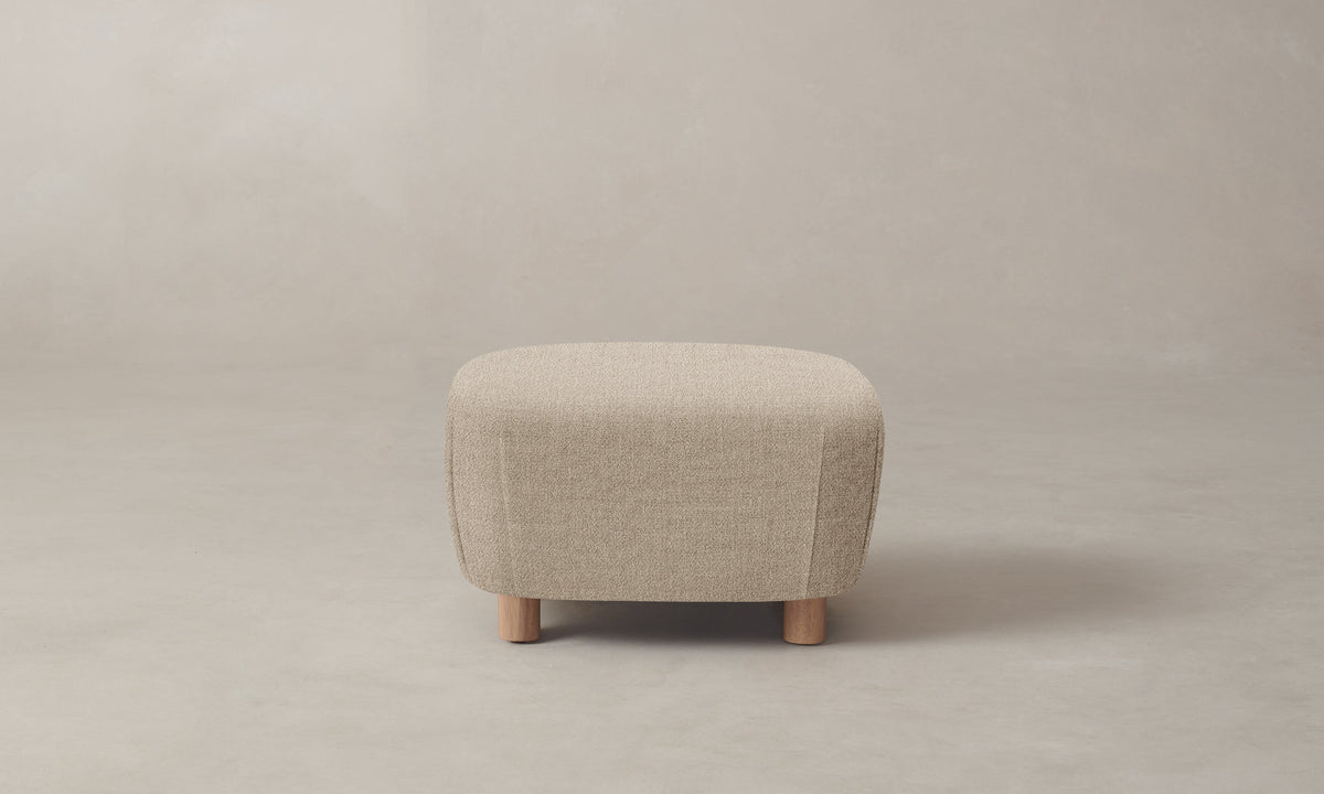 The Perry Ottoman - Performance Textural Weave Savanna