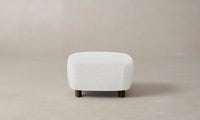 The Perry Ottoman - Performance Linen Weave Pure White