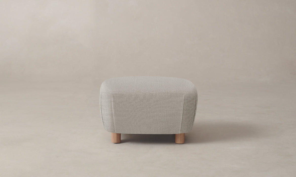 The Perry Ottoman - Performance Linen Weave Beige