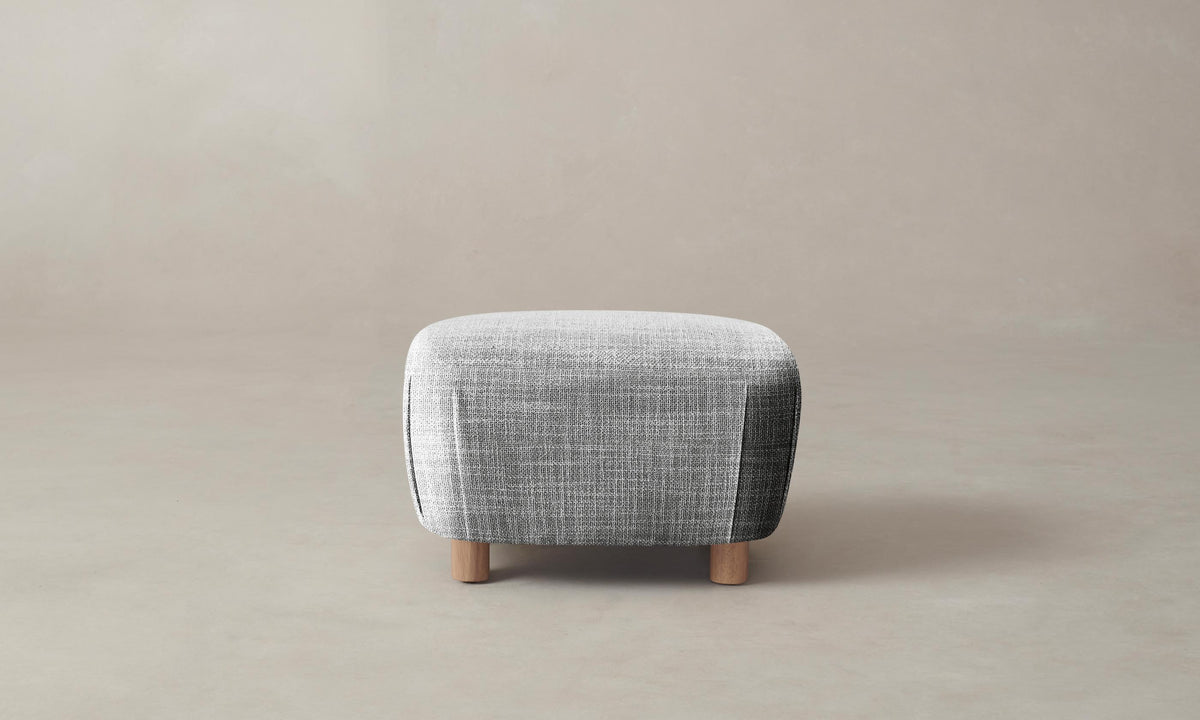 The Perry Ottoman - Performance Textured Tweed Alpine
