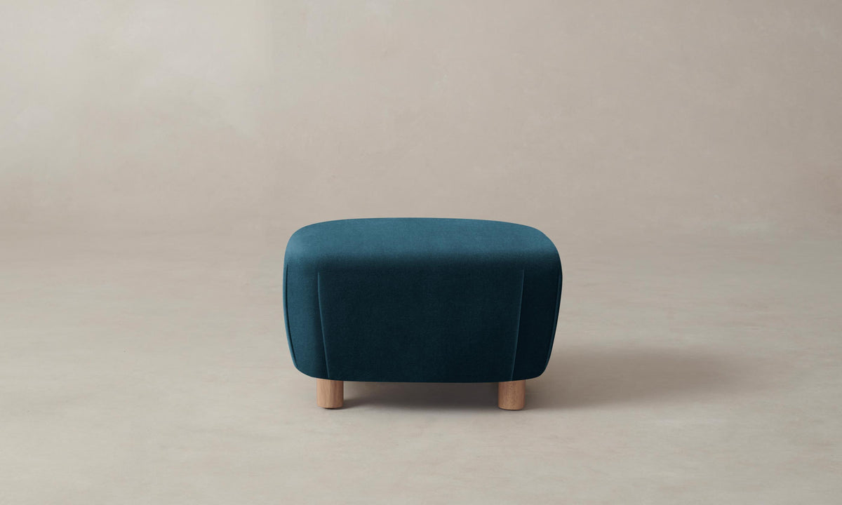 The Perry Ottoman - Performance Velvet Lagoon