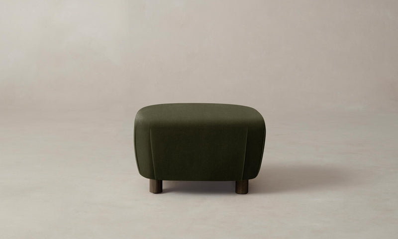 The Perry Ottoman - Performance Velvet Olive