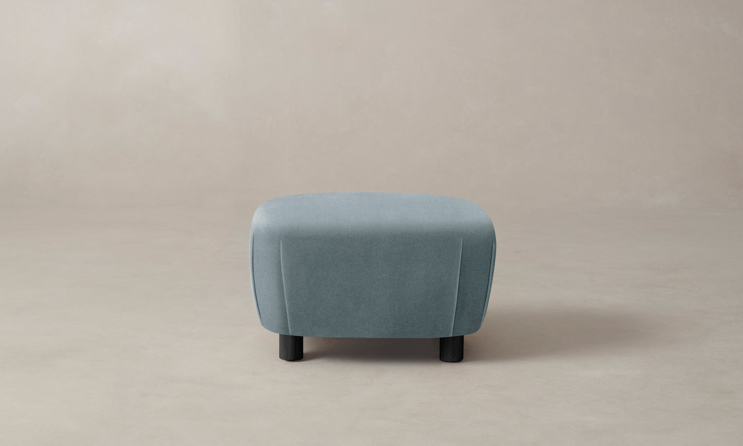 The Perry Ottoman - Performance Velvet Sky