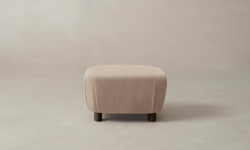 The Perry Ottoman - Performance Velvet Taupe