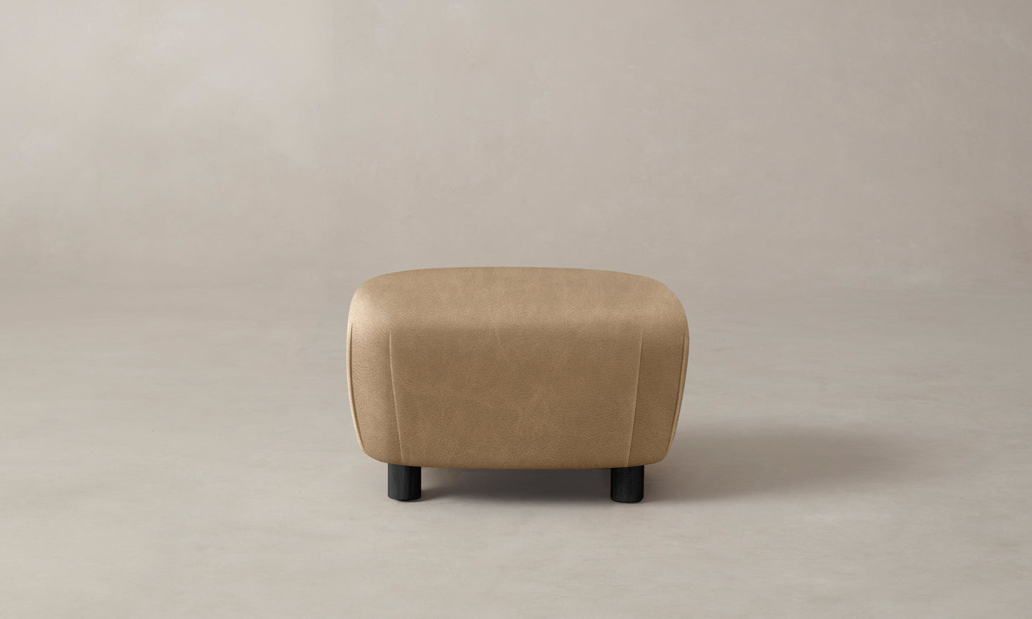 The Perry Ottoman - Tuscan Leather Camel