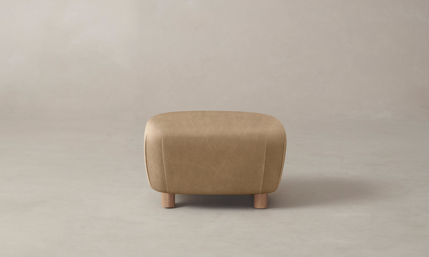 The Perry Ottoman - Tuscan Leather Camel