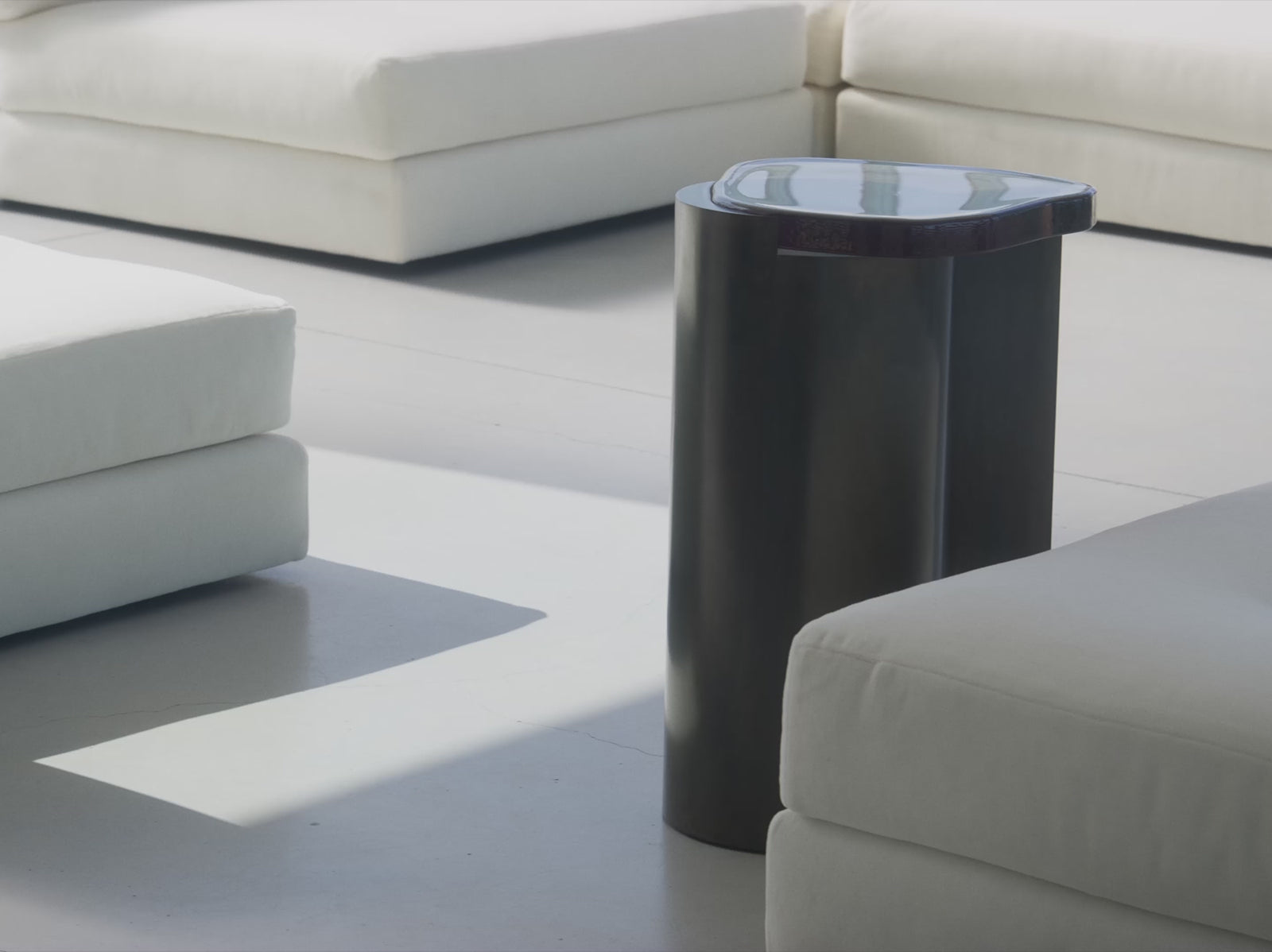 modular white couch in a modern living room